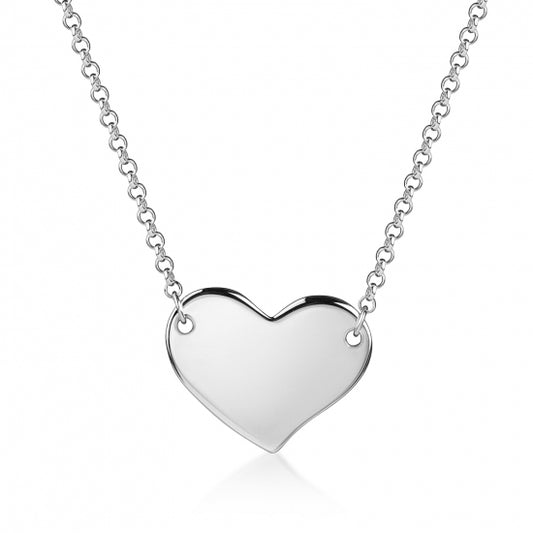 Collier mit Herz 42+3cm Silber 925/000 rhodiniert
