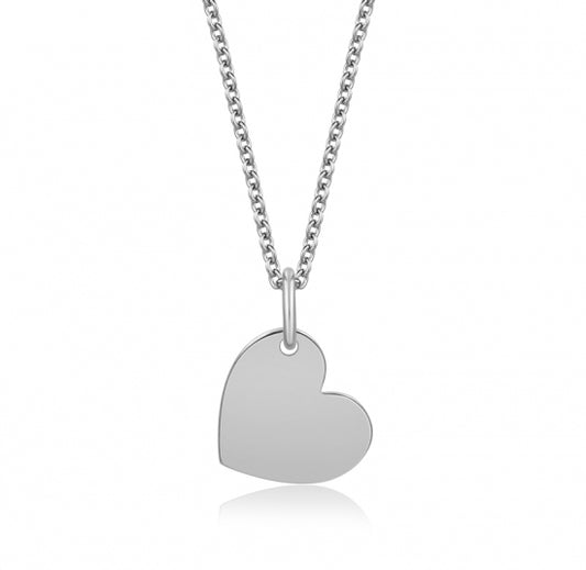 Collier mit Gravurplatte Herz Silber 925/000