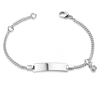 ID-Armband für Kinder/Baby mit Zirkonia 3mm Silber 925/000