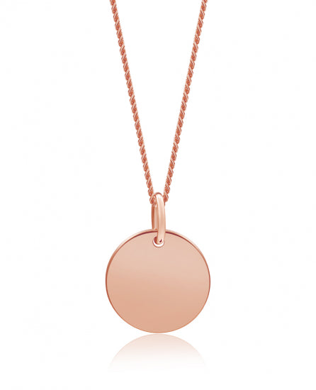 Collier mit Gravurplatte 10mm Silber 925/000 rosé vergoldet
