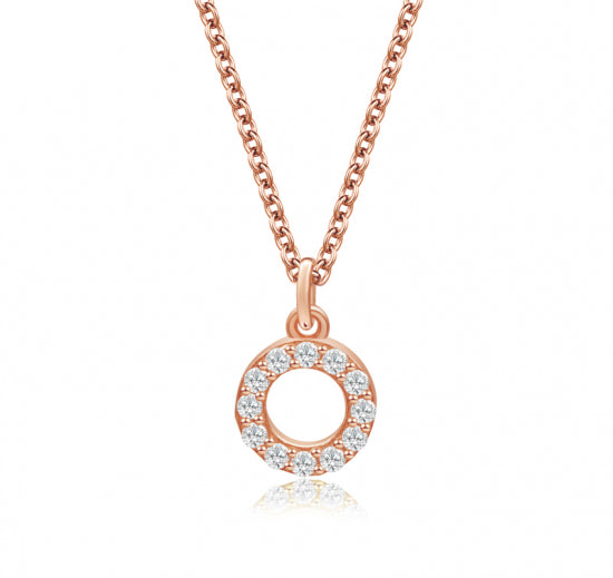 Collier mit Anhänger 12 Zirkonia Silber 925/000 rvg.