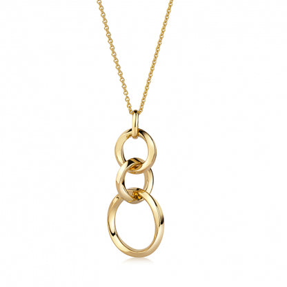 Collier 3 Ringe Silber 925/000 vergoldet
