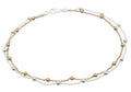 Fußkette 2-farbig mit Kugeln Silber 925/000