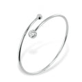 Armreif mit 2 Zirkonia 4/6mm Silber 925/000
