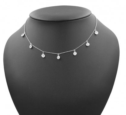 Collier mit 7 Zirkonia 38+5cm Silber 925/000