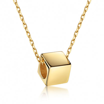 Collier mit Würfel 42+3cm Silber 925/000 vergoldet