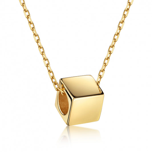 Collier mit Würfel 42+3cm Silber 925/000 vergoldet