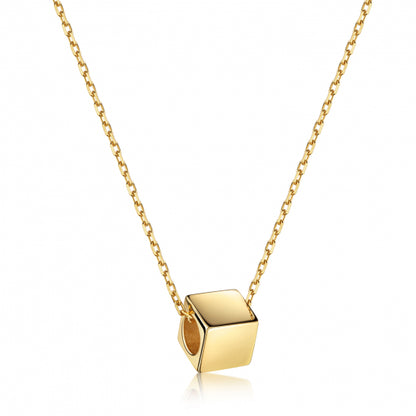 Collier mit Würfel 42+3cm Silber 925/000 vergoldet