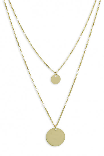 Collier 2-rhg. mit 2 Gravurplatten Silber 925/000 vg.