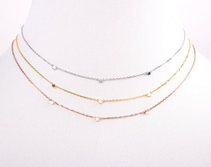 Collier mit 3 Sterne 38/40/42cm Silber 925/000 vg.