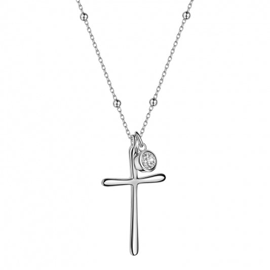 Collier mit Kreuz/Zirkonia Silber 925/000