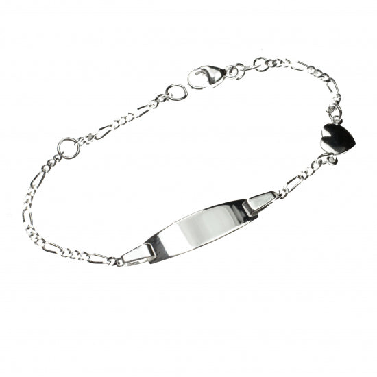 Baby/Kinder-Schildarmband mit Herz - Silber 925/000