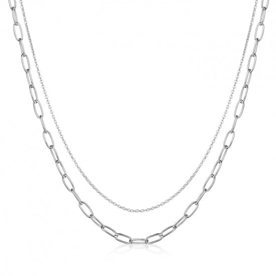 Collier in Layer-Optik Anker/Anker weit 40+5cm Silber 925/000