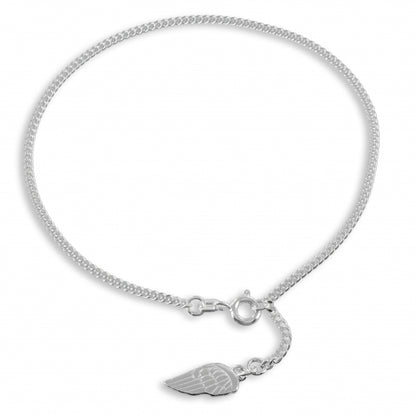 Fußkette mit Flügelanhänger Echt Silber 925/000