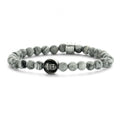 Frank 1967 Armband Landschaftsjaspis matt 6mm breit Edelstahl
