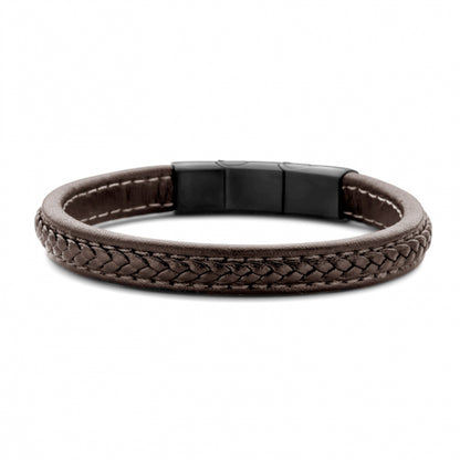 Frank 1967 Armband Echt Leder braun 9mm breit Edelstahl