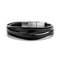 Frank 1967 Armband Echt Leder schwarz 5-rhg. Edelstahl
