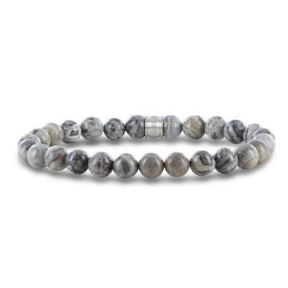 Frank 1967 Armband Landschaftsjaspis 8mm breit Edelstahl