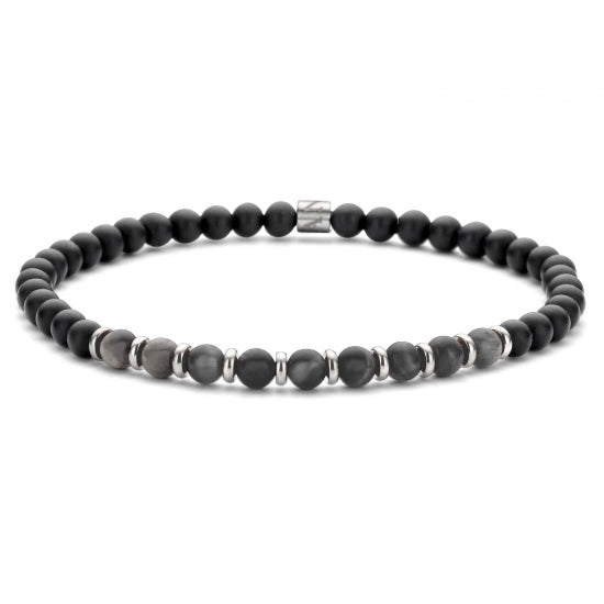 Frank 1967 Armband Hämatit /Achat 4mm breit Edelstahl IPS