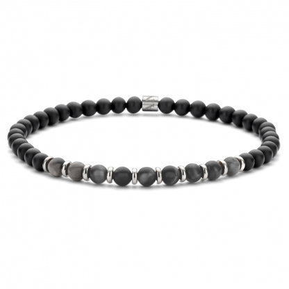 Frank 1967 Armband Hämatit /Achat 4mm breit Edelstahl IPS