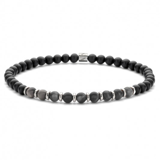 Frank 1967 Armband Hämatit /Achat 4mm breit Edelstahl IPS