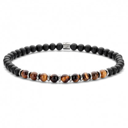Frank 1967 Armband Achat / Tigerauge 4mm breit Edelstahl IPS