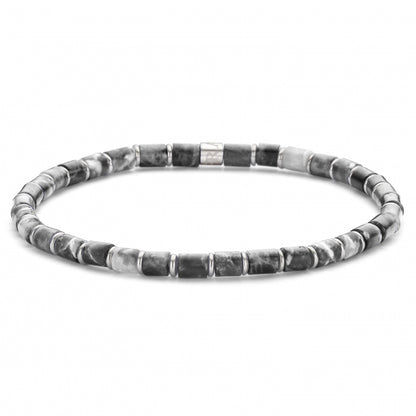 Frank 1967 Armband grauer Jaspis 4mm breit Edelstahl IPS