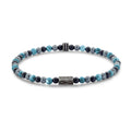 Frank 1967 Armband blauer Apatit, Hämatit und schwarzer Achat 4mm breit Edelstahl