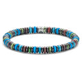 Frank 1967 Armband Jade blau/türkis, roter Jaspis 6mm breit Edelstahl