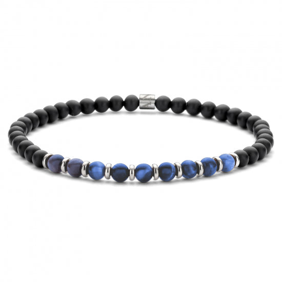 Frank 1967 Armband Achat / Lapis 4mm breit Edelstahl IPS