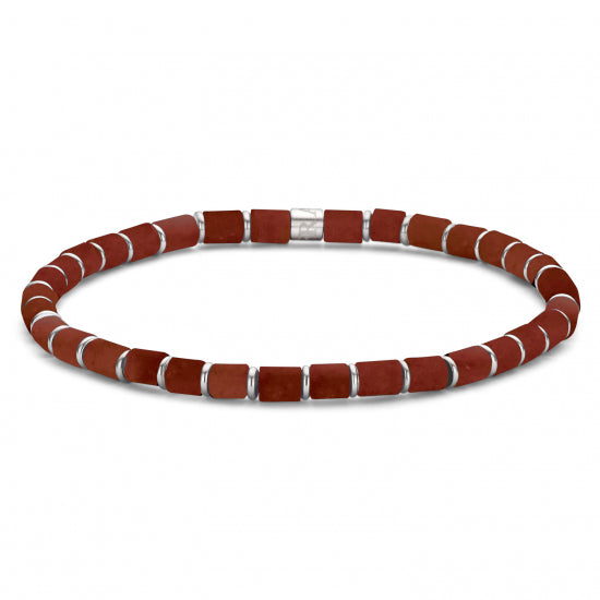 Frank 1967 Armband roter Jaspis 4mm breit Edelstahl IPS