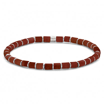 Frank 1967 Armband roter Jaspis 4mm breit Edelstahl IPS