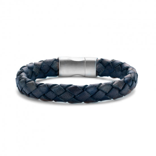 Frank 1967 Armband Echt Leder blau 13mm breit Edelstahl