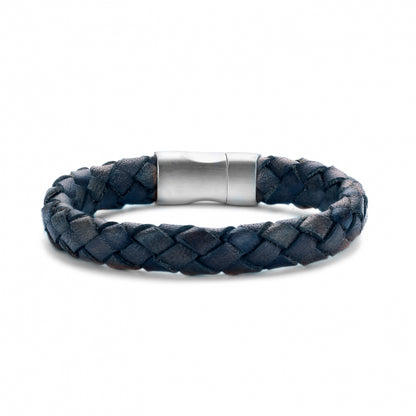 Frank 1967 Armband Echt Leder blau 13mm breit Edelstahl