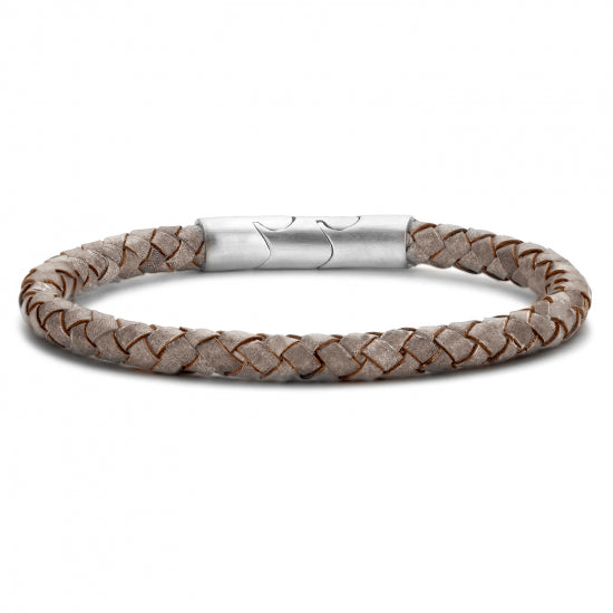 Frank 1967 Armband Echt Leder hellbraun 6mm breit Edelstahl