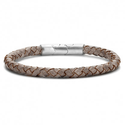 Frank 1967 Armband Echt Leder hellbraun 6mm breit Edelstahl