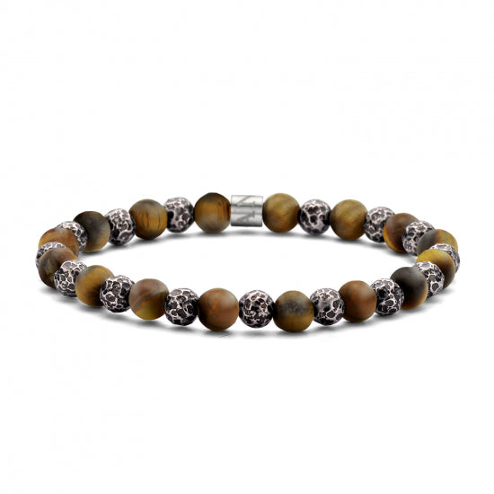 Frank 1967 Armband Tigerauge 6mm breit Edelstahl