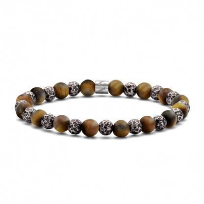 Frank 1967 Armband Tigerauge 6mm breit Edelstahl