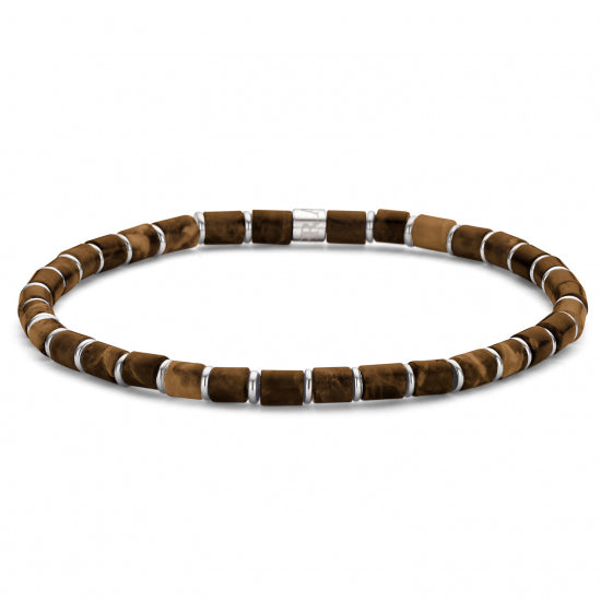 Frank 1967 Armband Tigerauge 4mm breit Edelstahl IPS