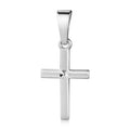Anhänger Kreuz seidenmatt/diamantiert 13mm Silber 925/000 rhodiniert
