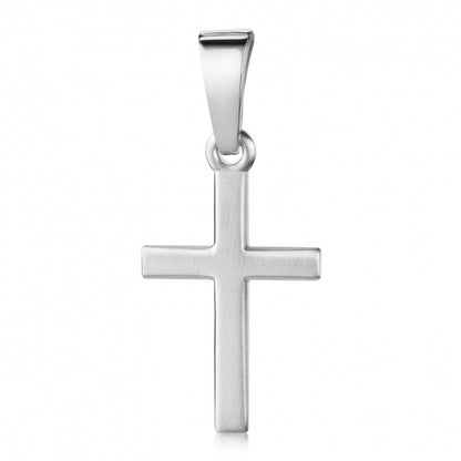 Anhänger Kreuz seidenmatt 13mm Silber 925/000 rhodiniert