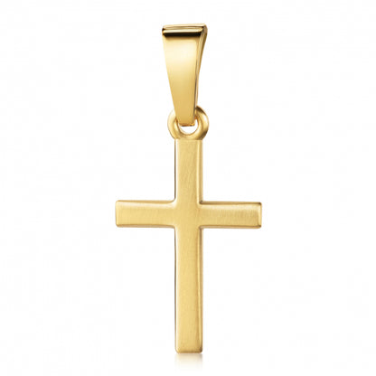 Anhänger Kreuz seidenmatt 13mm Silber 925/000 vergoldet