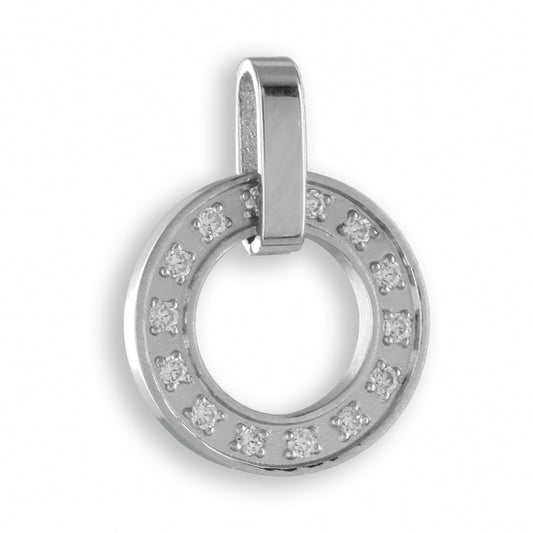 Anhänger mit 12 Zirkonia Edelstahl