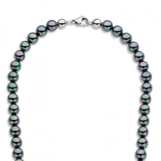 Frank 1967 MOP Perlenkette schwarz 6mm breit Edelstahl