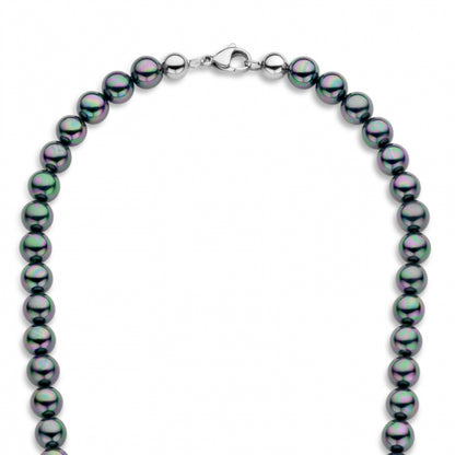 Frank 1967 MOP Perlenkette schwarz 6mm breit Edelstahl