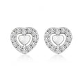 Lovebird Ohrstecker Herz mit 24 Zirkonia Silber 925/000