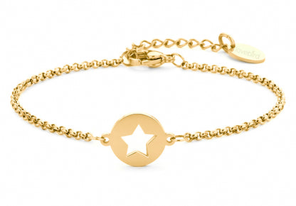 Lovebird Armband mit Stern Edelstahl IPG
