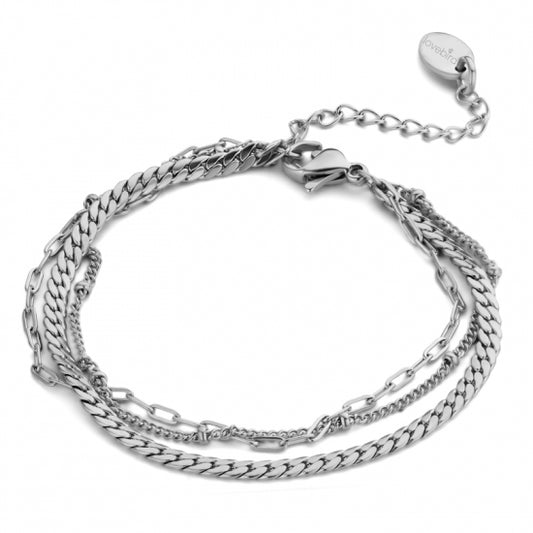 Lovebird Armband 3-rhg. Edelstahl