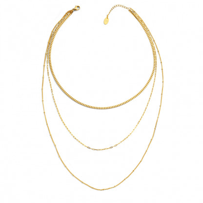 Lovebird Collier 3-rhg. im Layering Look Edelstahl IPG