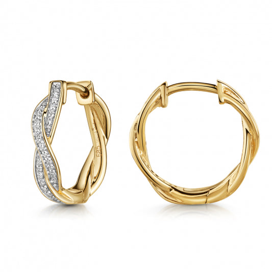 Lovebird Klappcreolen mit Brillant Gold 585/000